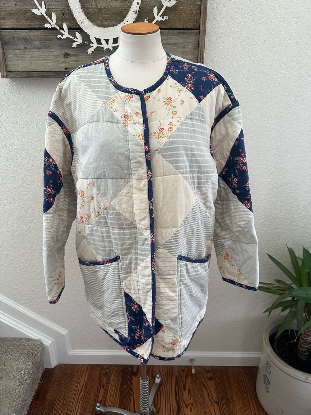 Madewell x The New Denim Project patchwork quilted jacket ladies size Large